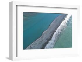 Gravel bar at mouth of Rakaia River, Mid Canterbury, South Island, New Zealand-David Wall-Framed Photographic Print