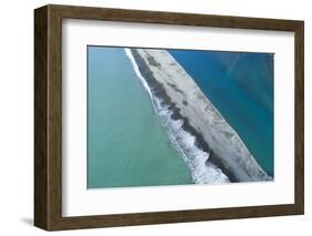 Gravel bar at mouth of Rakaia River, Mid Canterbury, South Island, New Zealand-David Wall-Framed Photographic Print