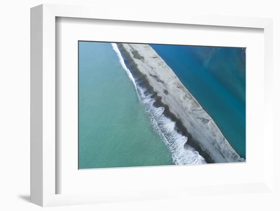 Gravel bar at mouth of Rakaia River, Mid Canterbury, South Island, New Zealand-David Wall-Framed Photographic Print