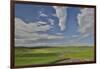 Gravel dirt road running through rolling hills planted in wheat, Eastern Washington-Darrell Gulin-Framed Photographic Print