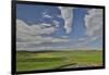 Gravel dirt road running through rolling hills planted in wheat, Eastern Washington-Darrell Gulin-Framed Photographic Print