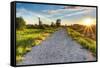 Gravel Path with Setting Sun Star-JamesWheeler-Framed Stretched Canvas