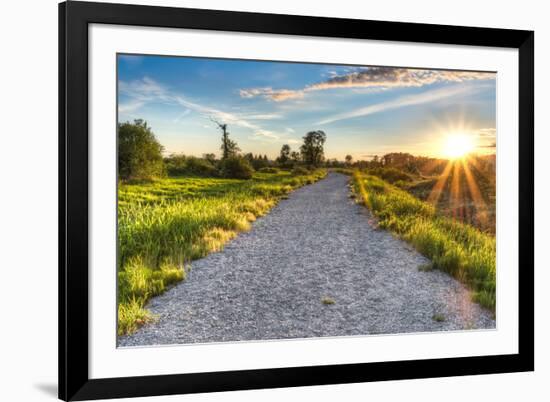 Gravel Path with Setting Sun Star-JamesWheeler-Framed Photographic Print