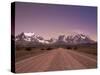 Gravel Road and Cuernos Del Paine, Torres Del Paine National Park, Patagonia, Chile, South America-Jochen Schlenker-Stretched Canvas