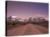 Gravel Road and Cuernos Del Paine, Torres Del Paine National Park, Patagonia, Chile, South America-Jochen Schlenker-Stretched Canvas