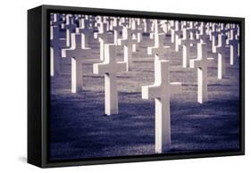 Graves at the American Cemetery, Omaha Beach, Colleville-Sur-Mer, Normandy, France-Russ Bishop-Framed Stretched Canvas