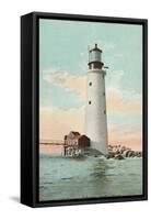 Graves Lighthouse, Boston Harbor-null-Framed Stretched Canvas