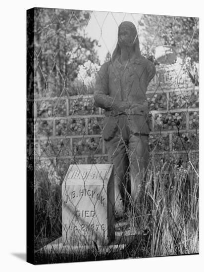 Gravestone of James Butler Hickok with Statue Behind-Alfred Eisenstaedt-Stretched Canvas