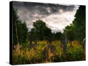 Gravestones at Cathays Cemetery, Cardiff Wales-Clive Nolan-Stretched Canvas