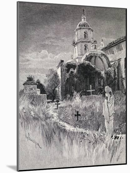 Graveyard and Mission, San Luis Rey De Francia, California, from 'The Century Illustrated Monthly…-Henry Sandham-Mounted Giclee Print