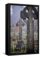 Graveyard in England in Winter-David Baker-Framed Stretched Canvas