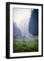 Graveyard in England in Winter-David Baker-Framed Photographic Print