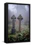 Graveyard in England in Winter-David Baker-Framed Stretched Canvas