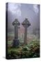 Graveyard in England in Winter-David Baker-Stretched Canvas