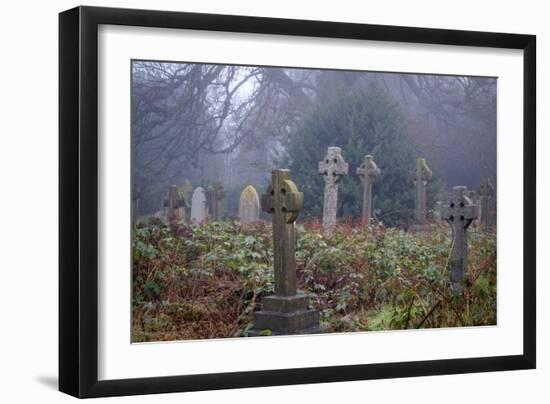 Graveyard in England in Winter-David Baker-Framed Photographic Print