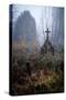 Graveyard in England in Winter-David Baker-Stretched Canvas