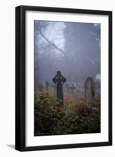 Graveyard in England in Winter-David Baker-Framed Photographic Print