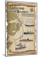 Graveyard of the Atlantic - Shipwrecks - Outer Banks, North Carolina-Lantern Press-Mounted Art Print