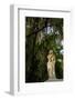 Graveyard Statue and Trees Draped in Spanish Moss at Entrance to Bonaventure Cemetery-Paul Souders-Framed Photographic Print