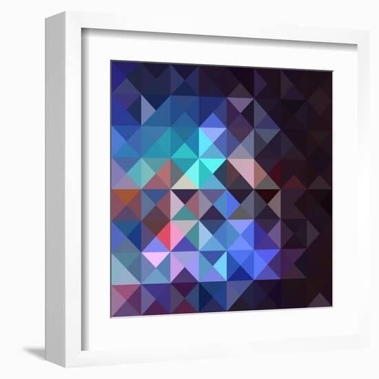 Gray Abstract Geometric Pattern-cienpies-Framed Art Print