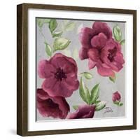 Gray and Plum Florals I-Patricia Pinto-Framed Art Print