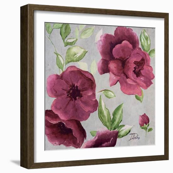 Gray and Plum Florals I-Patricia Pinto-Framed Art Print