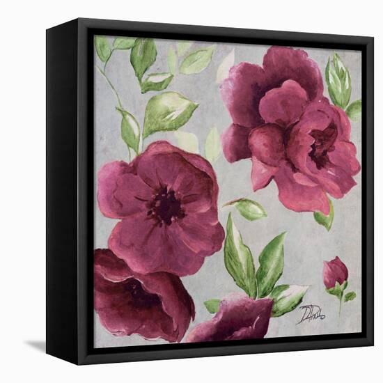 Gray and Plum Florals I-Patricia Pinto-Framed Stretched Canvas