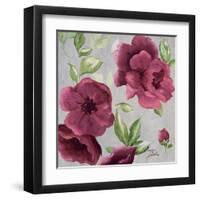 Gray and Plum Florals I-Patricia Pinto-Framed Art Print