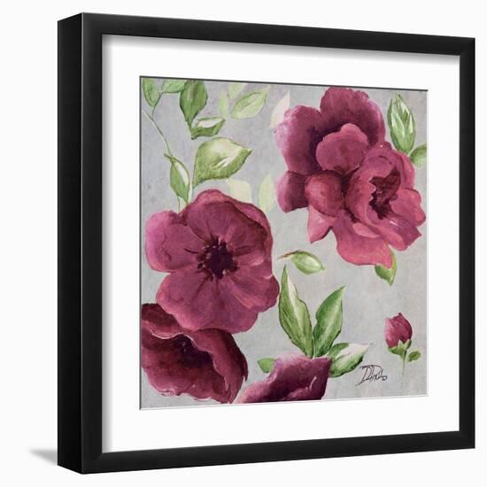 Gray and Plum Florals I-Patricia Pinto-Framed Art Print