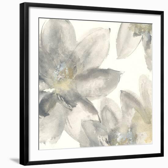 Gray and Silver Flowers I-Chris Paschke-Framed Art Print