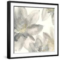 Gray and Silver Flowers I-Chris Paschke-Framed Giclee Print