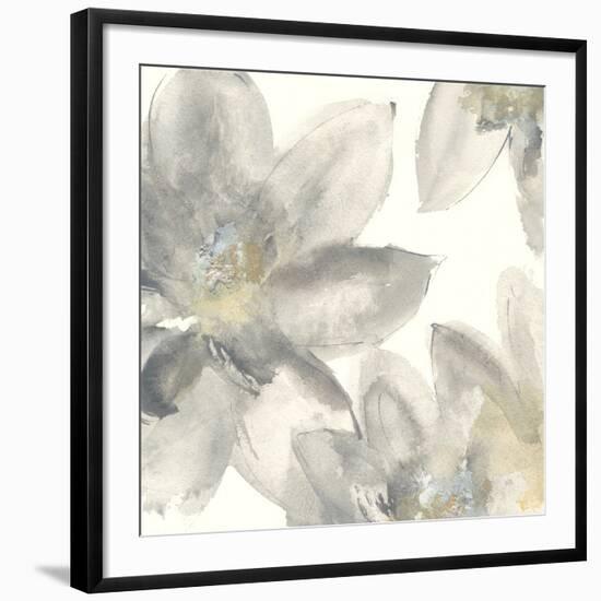 Gray and Silver Flowers I-Chris Paschke-Framed Giclee Print