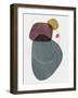 Gray and Syrup Abstract Shapes-Eline Isaksen-Framed Art Print