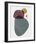 Gray and Syrup Abstract Shapes-Eline Isaksen-Framed Art Print