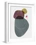 Gray and Syrup Abstract Shapes-Eline Isaksen-Framed Art Print