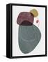 Gray and Syrup Abstract Shapes-Eline Isaksen-Framed Stretched Canvas