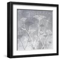 Gray Background with Ghosted White Yarrow and Inspirational Words-Bee Sturgis-Framed Art Print