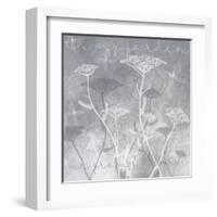 Gray Background with Ghosted White Yarrow and Inspirational Words-Bee Sturgis-Framed Art Print