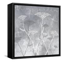 Gray Background with Ghosted White Yarrow and Inspirational Words-Bee Sturgis-Framed Stretched Canvas