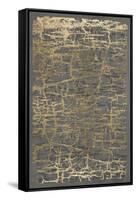 Gray Black Cracks 1-Denise Brown-Framed Stretched Canvas