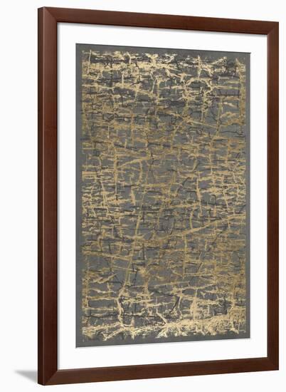 Gray Black Cracks 2-Denise Brown-Framed Art Print