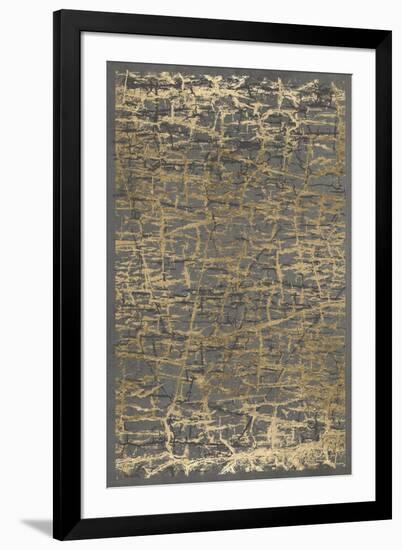 Gray Black Cracks 2-Denise Brown-Framed Art Print