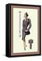 Gray Cardigan Suit-null-Framed Stretched Canvas