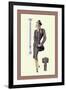 Gray Cardigan Suit-null-Framed Art Print