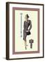 Gray Cardigan Suit-null-Framed Art Print