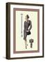 Gray Cardigan Suit-null-Framed Art Print