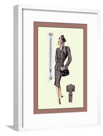 Gray Cardigan Suit--Framed Art Print
