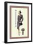 Gray Cardigan Suit-null-Framed Art Print