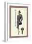 Gray Cardigan Suit-null-Framed Art Print