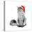 Gray Cat in Santa Suit-flibustier-Stretched Canvas